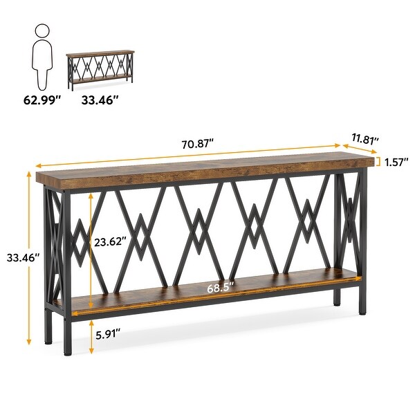 70.9 Inch Narrow Console Table Extra Long Console Table Sofa Table