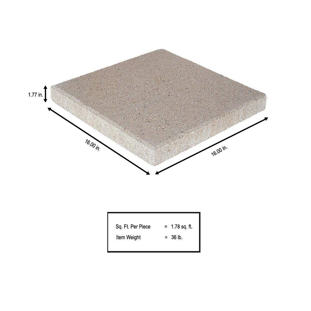 Pavestone 16 in. x 16 in. x 1.75 in. Pewter Square Concrete Step Stone 72600