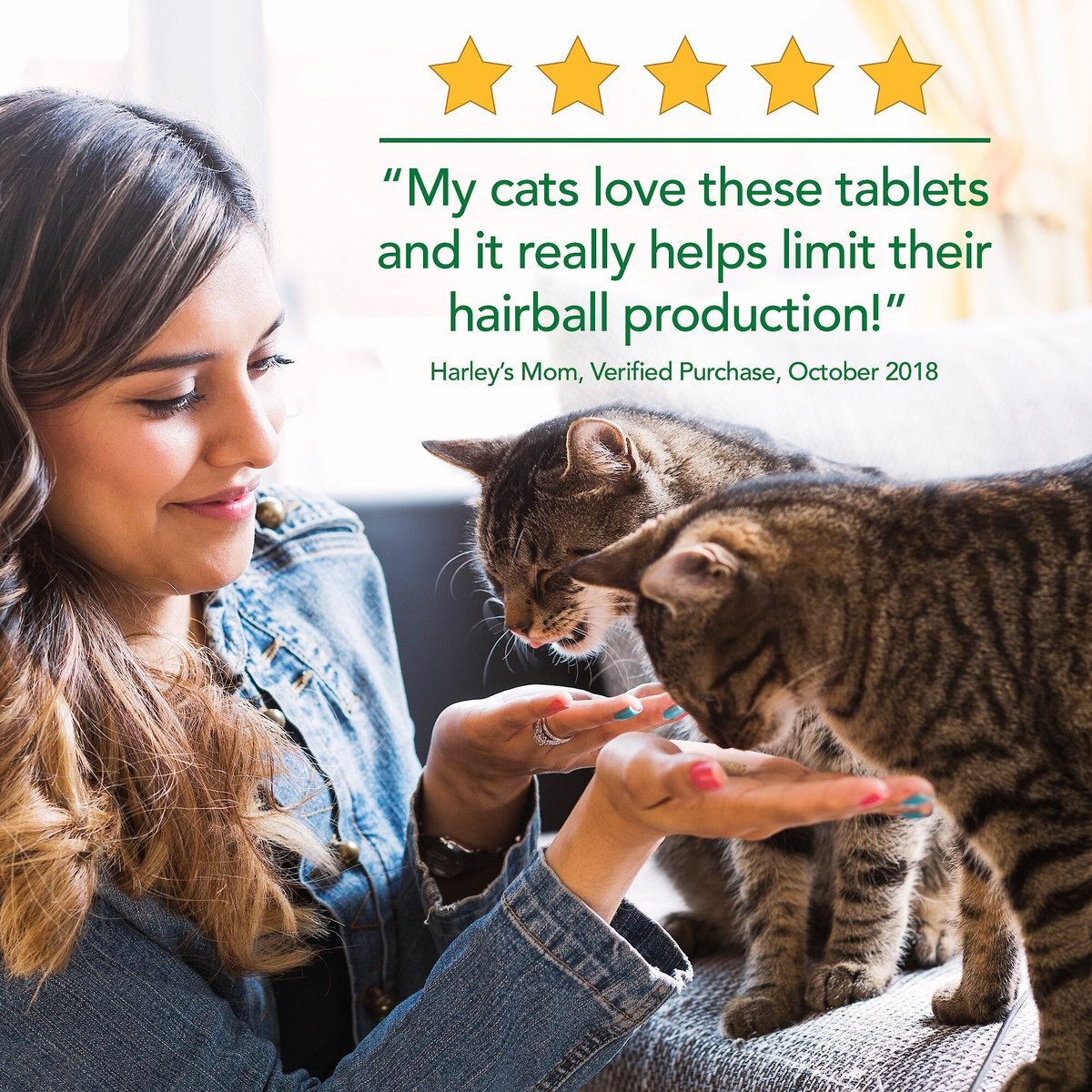 Vet's Best Chewable Tablets Hairball Control Supplement for Cats