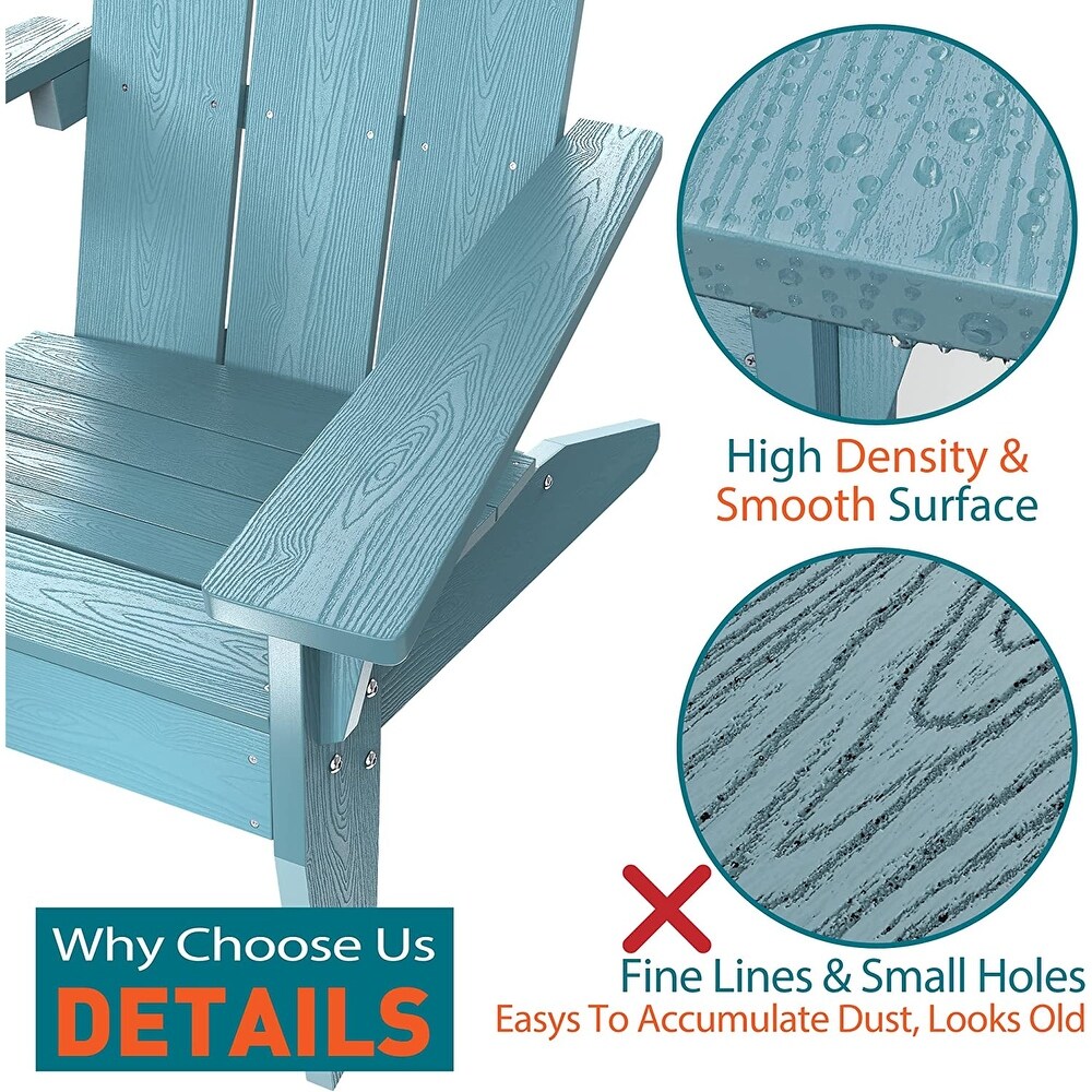 WINSOON  Weather HIPS Outdoor Adirondack Chair with Cup Holder