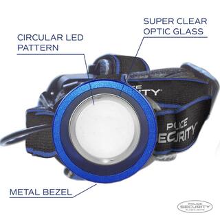 POLICE SECURITY Breakout 550 Lumens Battery Power Headlamp Broad Beam COB Featuring Red Night Vision and Pivoting 98298