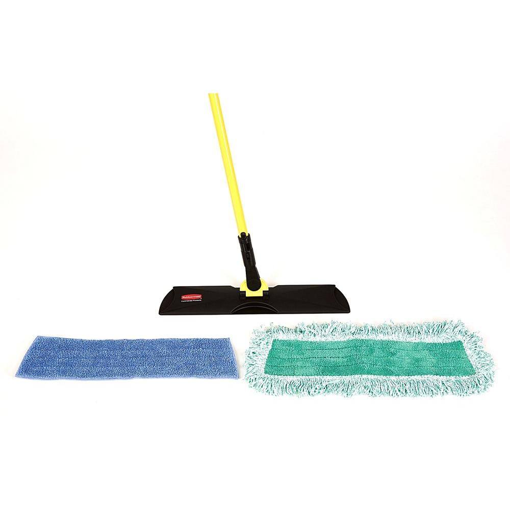 Rubbermaid Commercial Products 18 in. Microfiber Flat Mop Kit FGQ101-20