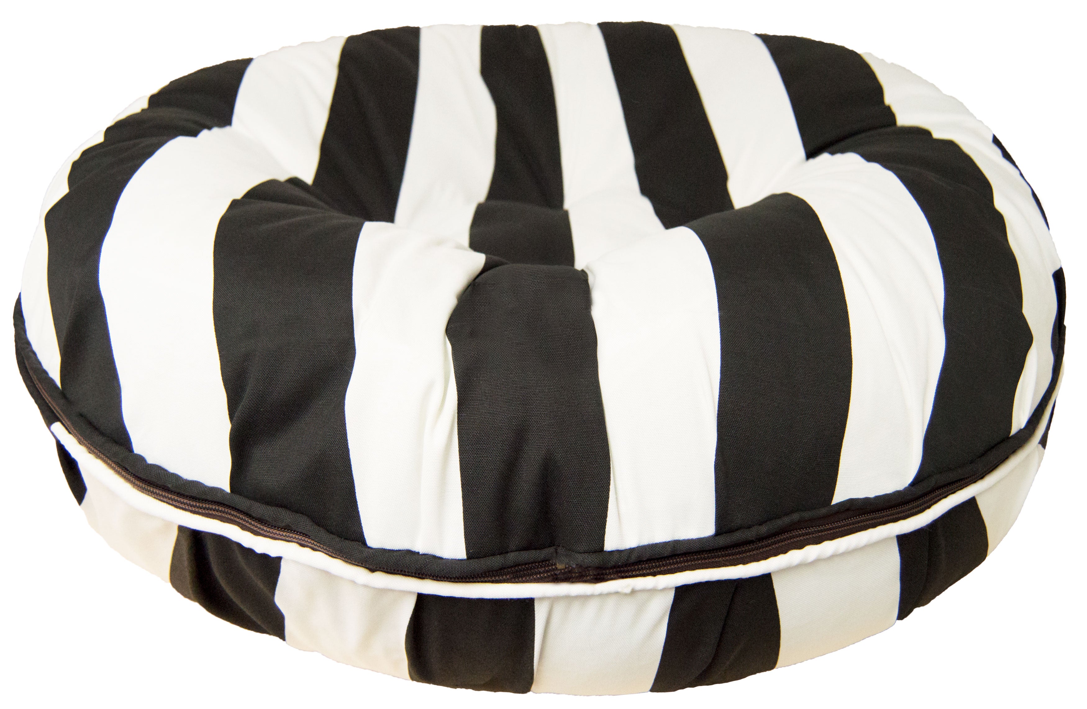 Bessie and Barnie Water Resistant Panda Stripes Indoor/Outdoor Durable Bagel Pet/Dog Bed with Removable Cover