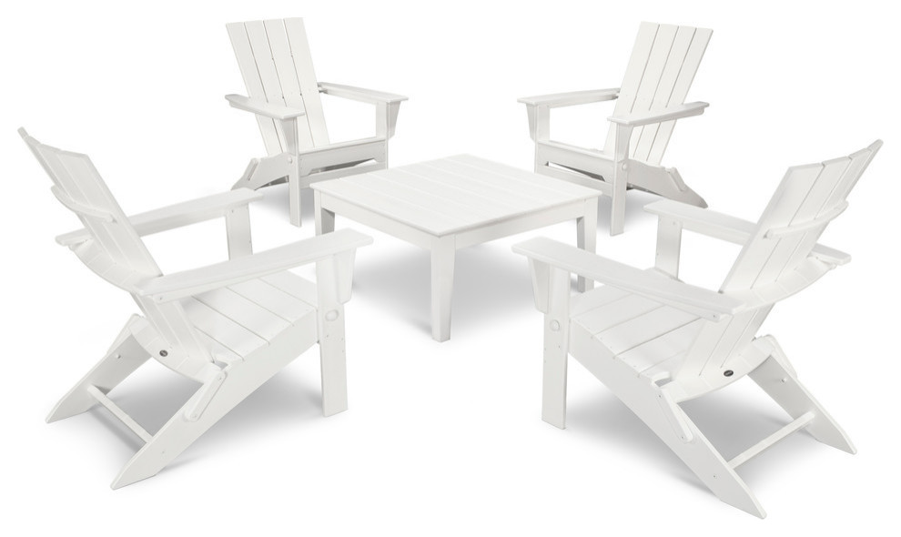 Polywood Quattro 5 Piece Conversation Set   Beach Style   Outdoor Lounge Sets   by POLYWOOD  Houzz