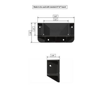 FENCE  DECK RITE 2 in. x 4 in. Privacy FenceWall Brackets Fits Standard Railings Reinforced Black Polypropylene (48-Piece) FDR-PRIBR-48