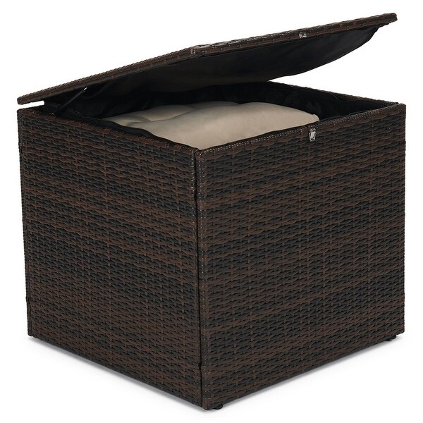 Wicker Outdoor Side Table Storage Deck Box