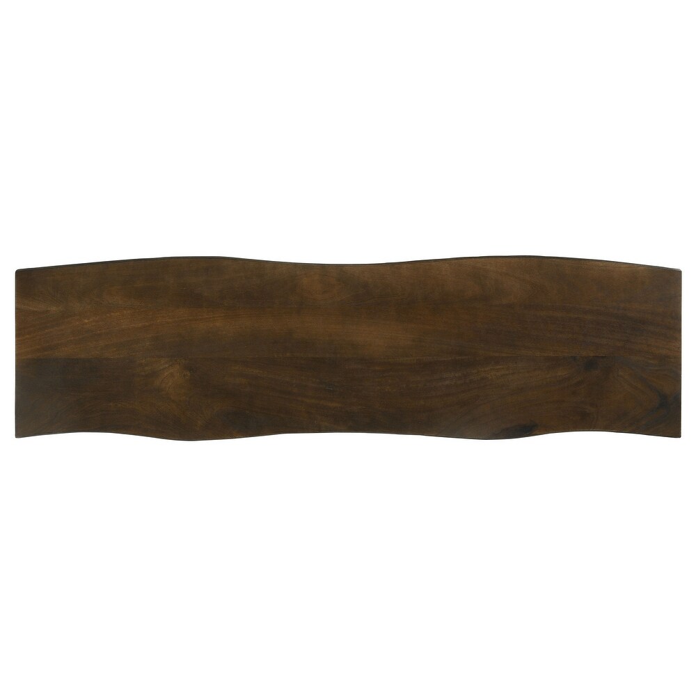 Coaster Furniture Topeka Live edge Dining Bench Mango Cocoa and Gunmetal   54.00'' x 15.00'' x 18.00''