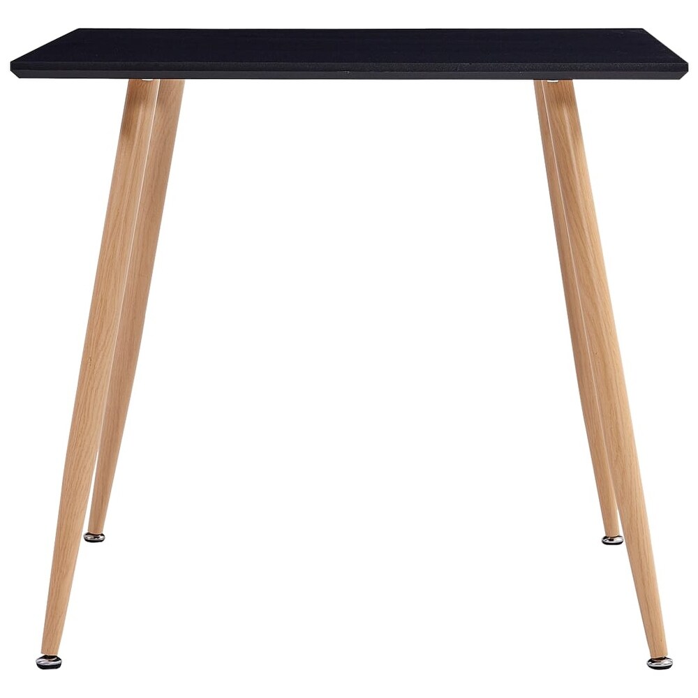 vidaXL Dining Table Black and Oak 31.7\