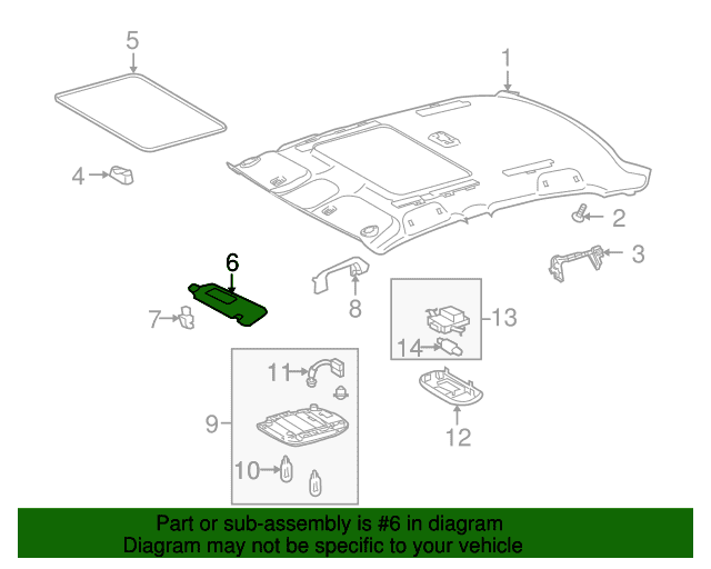 Genuine OE Toyota Sun Visor [Left] - 74320-12L50-B0