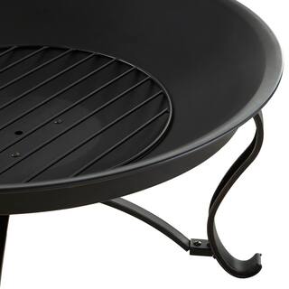 Hampton Bay Sadler 30 in. x 19 in. Round Steel Wood Burning Fire Pit in Rubbed Bronze OFW284R-HD