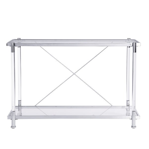 Acrylic Glass Side Table Chrome Sofa Table Console Table