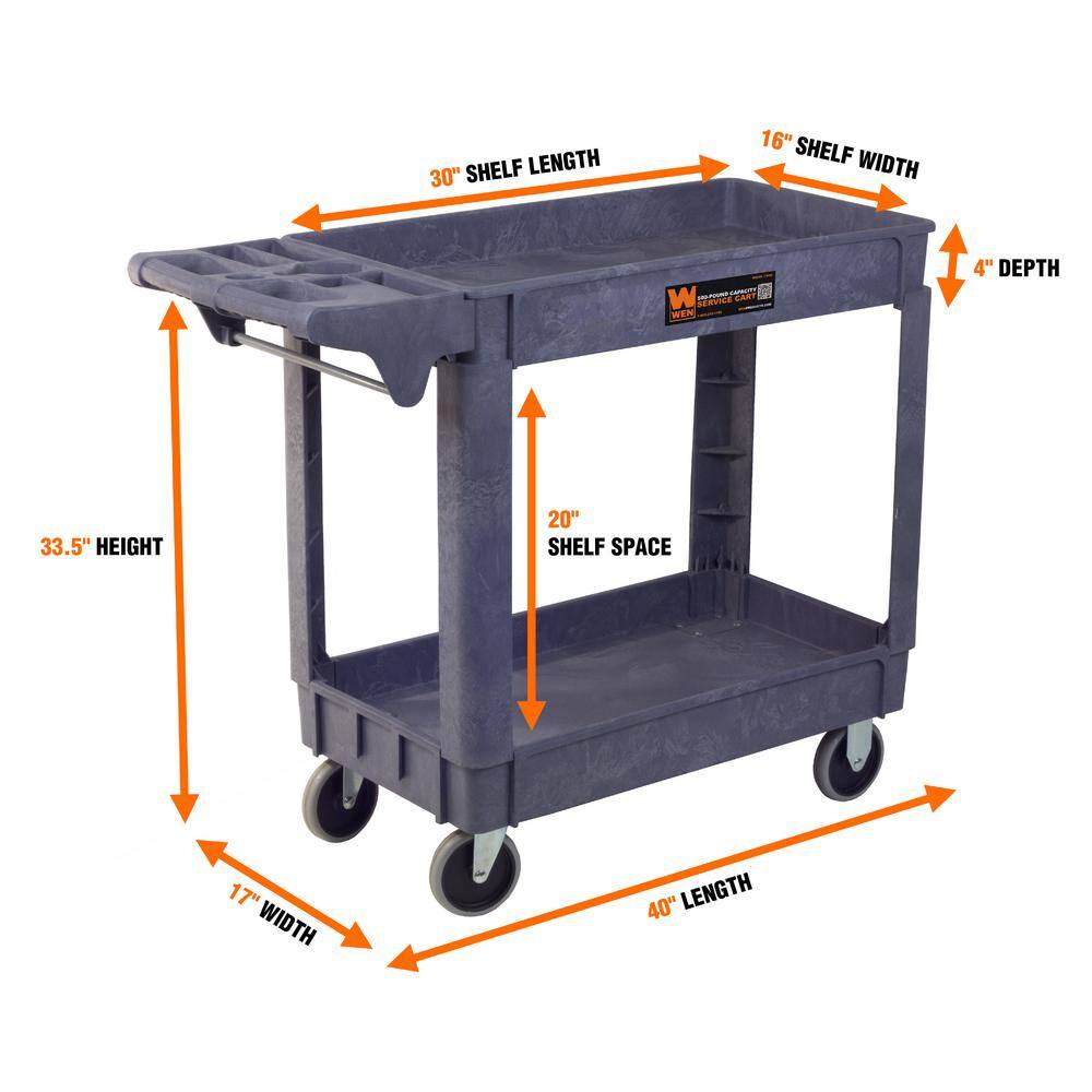 WEN 500 lbs. Capacity 40 in. x 17 in. H Service Utility Cart 73002T