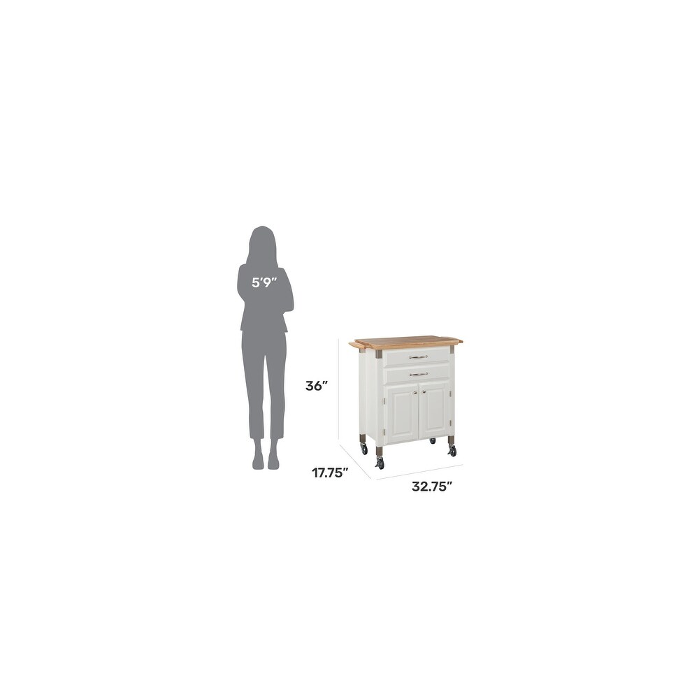 Homestyles Dolly Madison Kitchen Cart with Wood Top