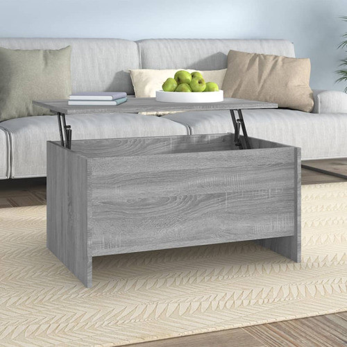 vidaXL Coffee Table Lift Top Accent Sofa End Table Concrete Gray Engineered Wood   Farmhouse   Coffee Tables   by vidaXL LLC  Houzz