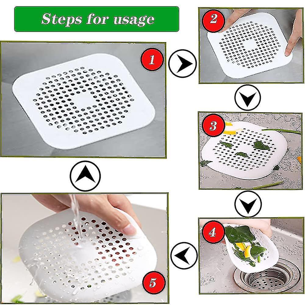 2 Pcs Silicone Drain Protector With Sucker， Sink Strainer Protector， Shower Drain Covers Hair Catcher， Strainer Plug Trap