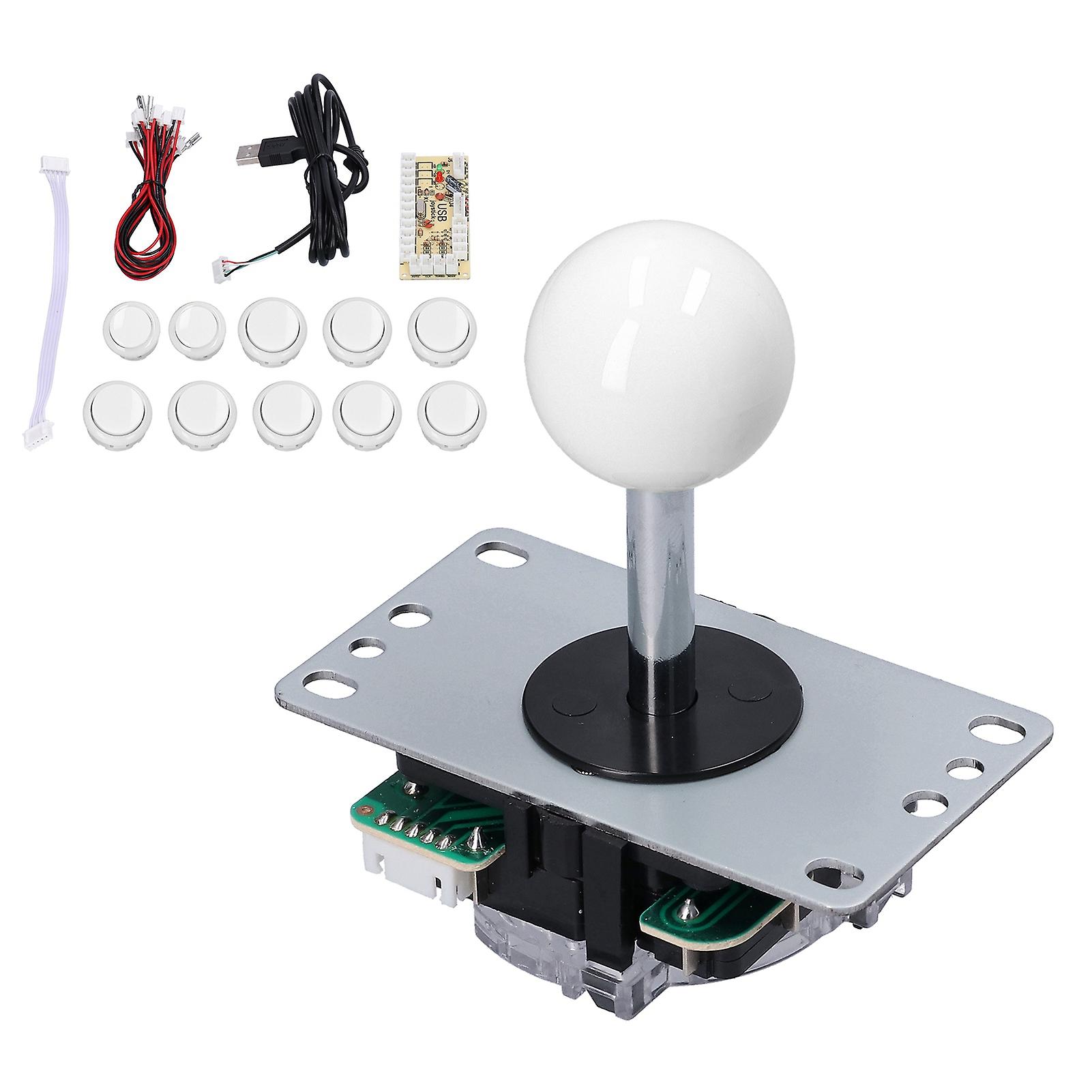 Qm070901 Arcade Game Joystick Kits Zero Delay Arcade Game Diy Kit Parts With Encoder Board 10 Buttons Joystick For Mamewhite