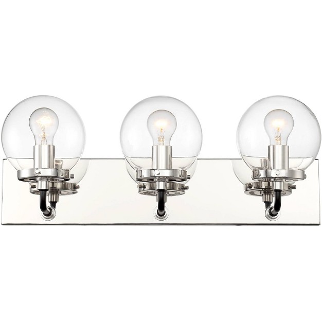 3 light Fixture Clear Glass Globe For Bedroom Bathroom Vanity Reading Home