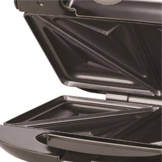 Brentwood Appliances 750 W Black Nonstick Compact Dual Sandwich Maker TS-240B