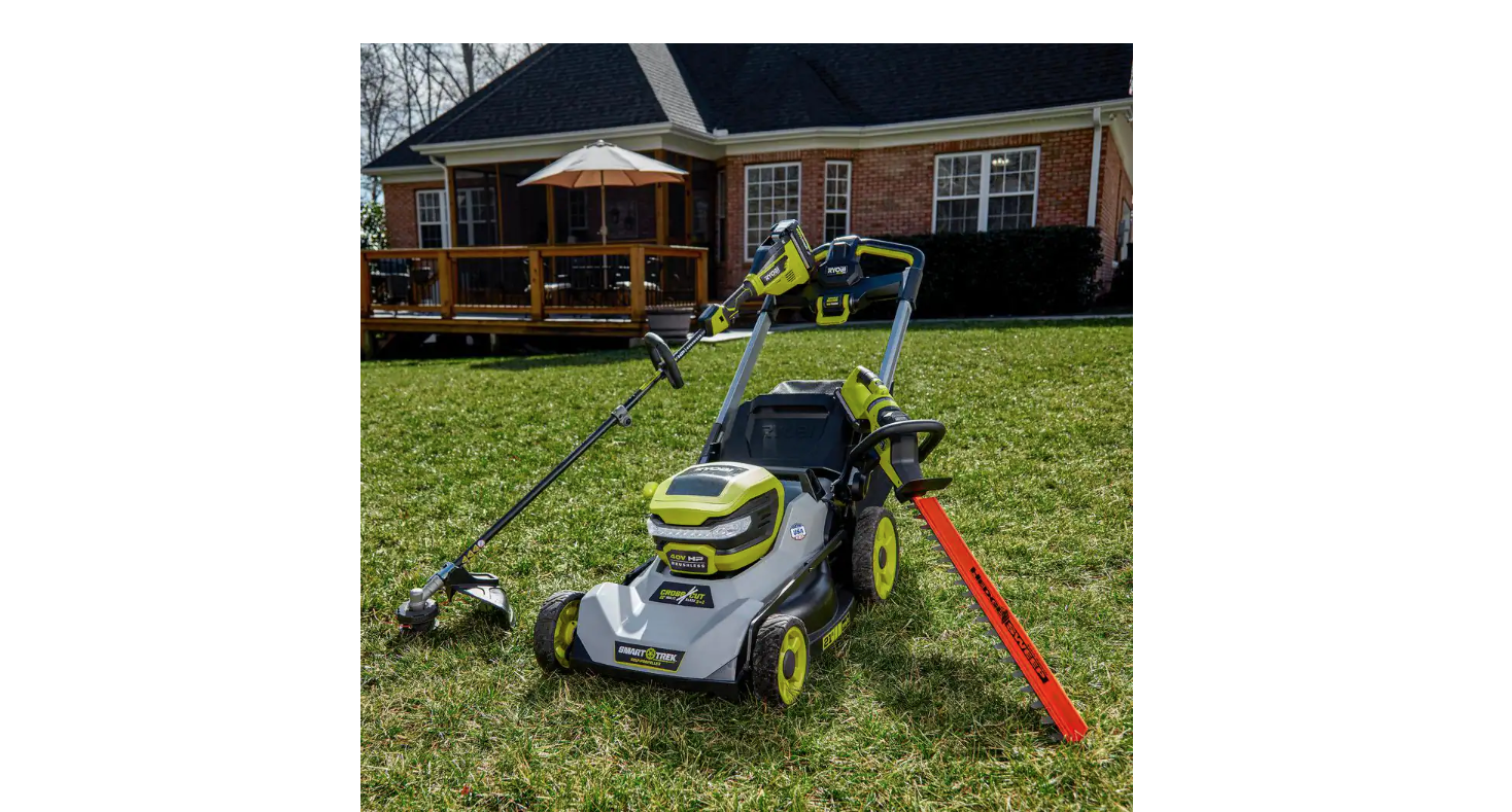 RYOBI RY40290VNM 40V HP Brushless 15 in. Cordless Carbon Fiber Shaft Attachment Capable String Trimmer with 4.0 Ah Battery and Charger