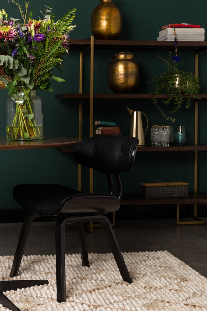 Black Tufted Dining Chair  Dutchbone Blackwood   Midcentury   Dining Chairs   by Luxury Furnitures  Houzz