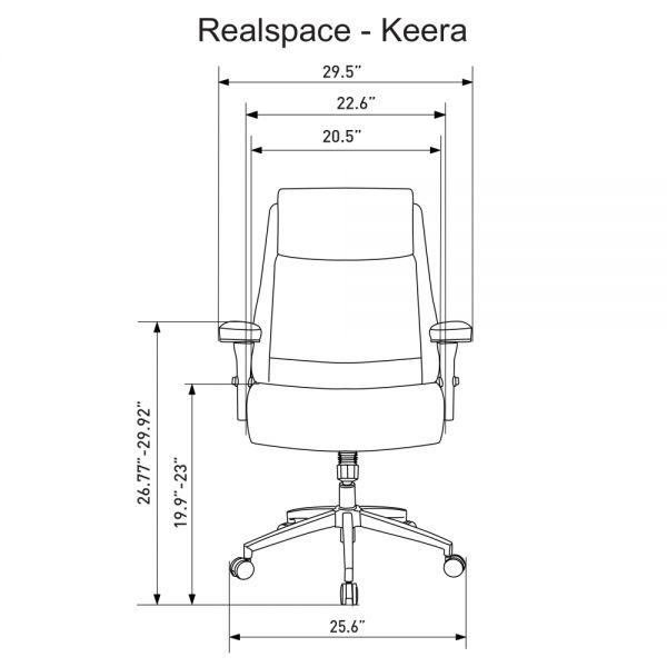 Modern Comfort Keera Bonded Leather Mid-Back Manager's Chair， Gray/Chrome， BIFMA Certified