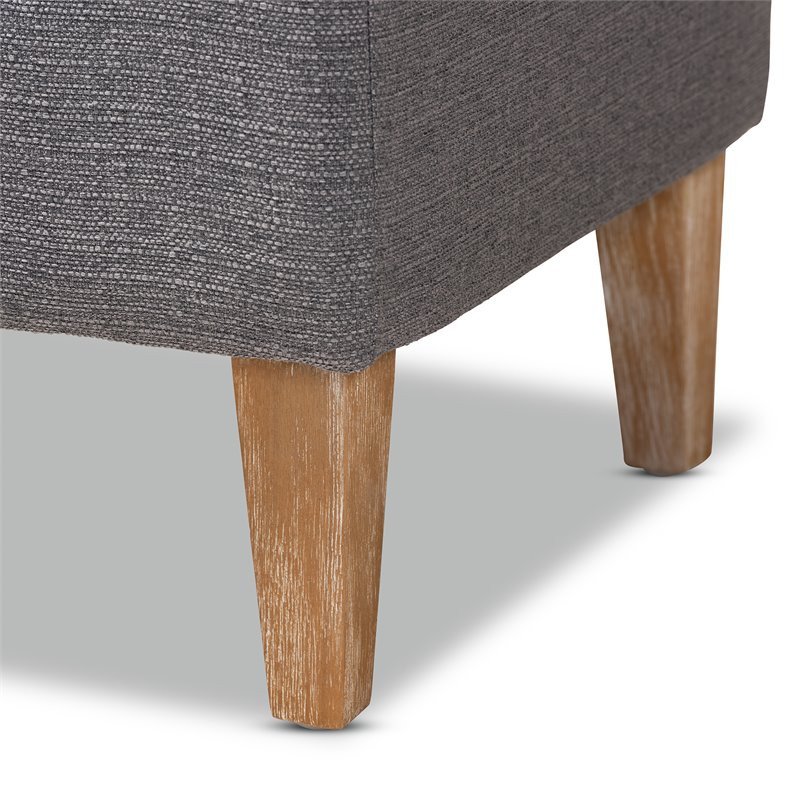 Baxton Studio Perret Tufted Linen Fabric and Wood Bench in Gray   Transitional   Upholstered Benches   by HedgeApple  Houzz