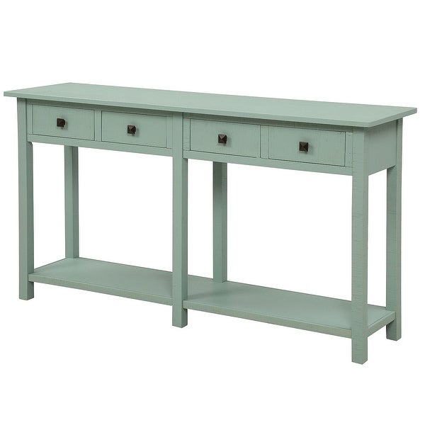 Rustic  Blue 4-Drawers Sofa Entryway Console Table