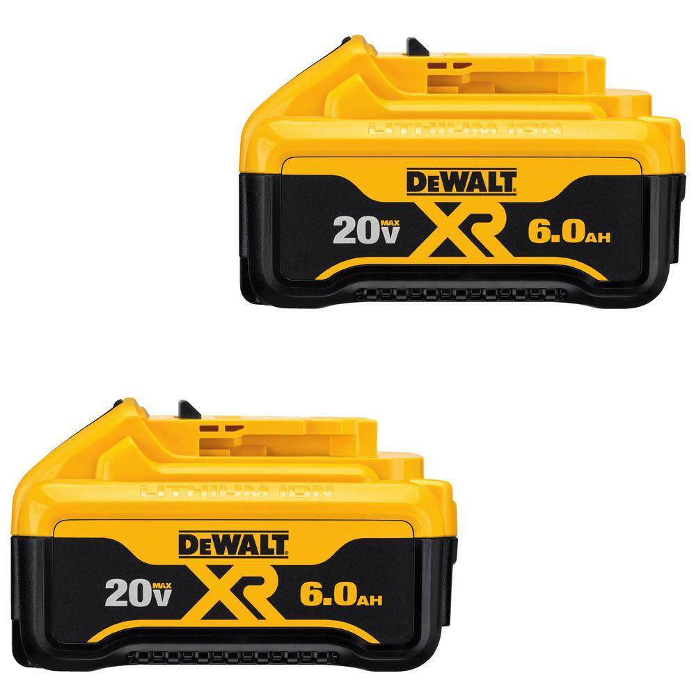 DW 20V MAX XR Premium Lithium-Ion 6.0Ah Battery Pack (2 Pack) DCB206-2