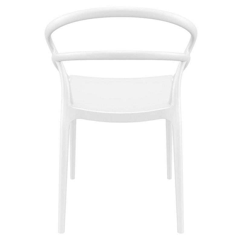 32.25 White Outdoor Patio Round Dining Chair