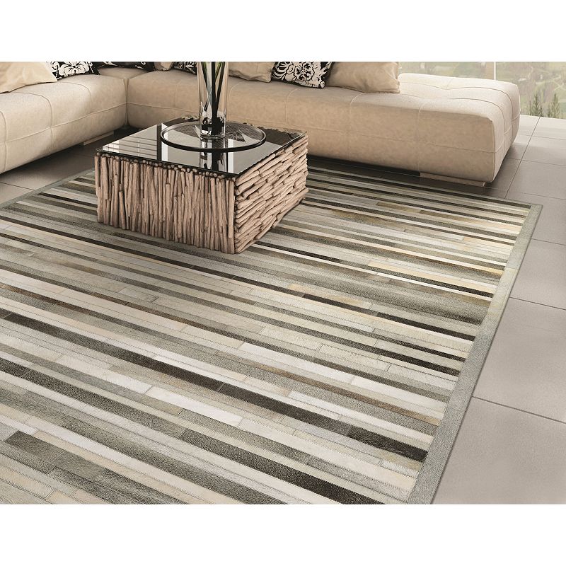 Couristan Chalet Plank Cowhide Leather Area Rug