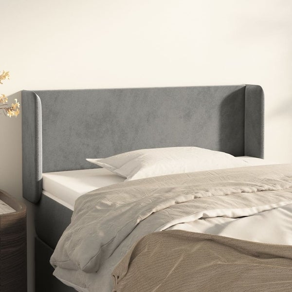 vidaXL Headboard with Ears Dark/Light Gray Velvet - - 37455491