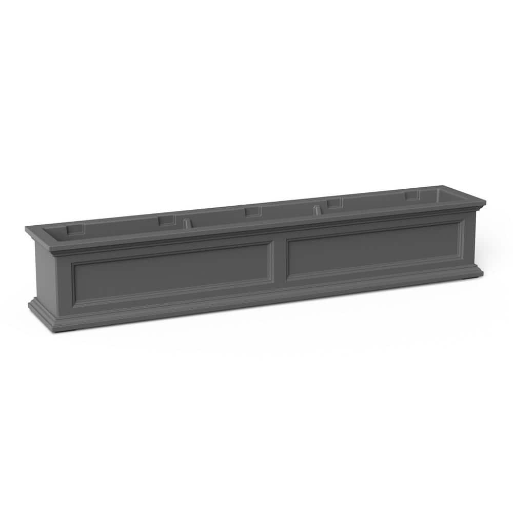 Mayne Fairfield 60 in. x 11 in. Self-Watering Graphite Grey Polyethylene Window Box 5824-GRG