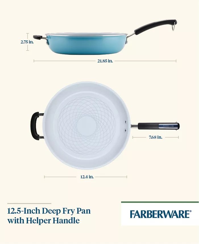 Farberware Ceramic Nonstick 12.5 Deep Frying Pan with Helper Handle