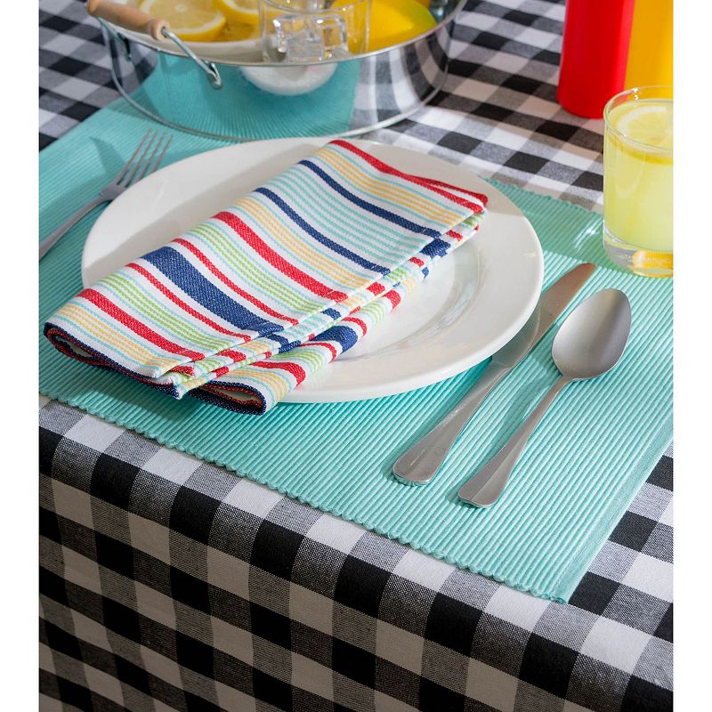 60 x 84 Black and White Checkered Rectangular Tablecloth