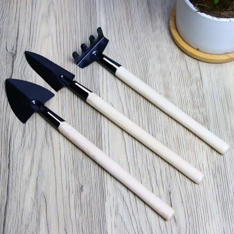 Gardening Tools Three piece Mini Garden Small Iron Rake Shovel Succulent Plant Potted Flower Loose Soil Shovel