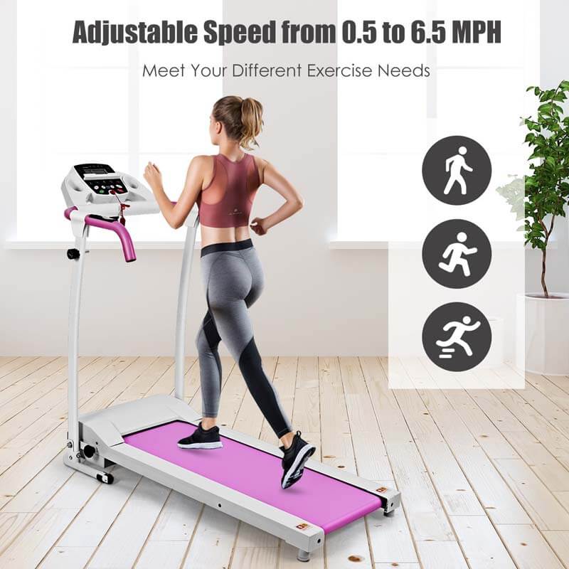 Electric Folding Treadmill, Fitness Compact Running Machine with 12 Preset Programs LCD Monitor