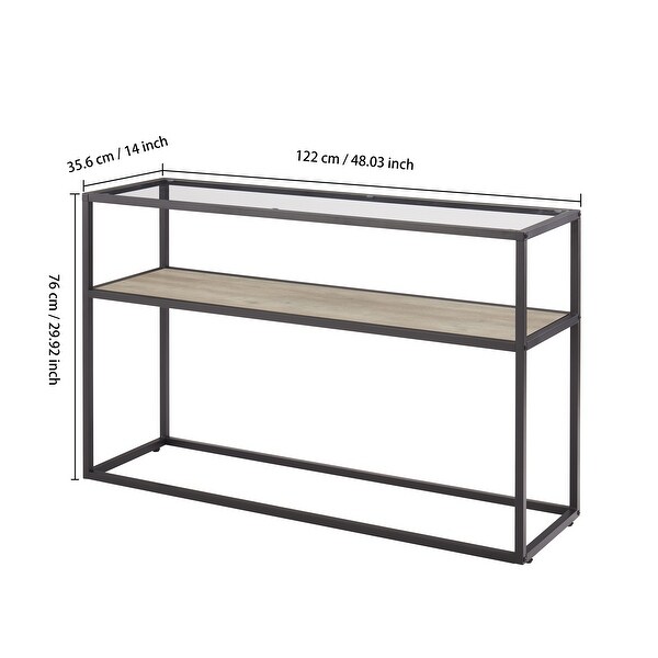 Modern Open Hallway Table Glass Console Table with Adjustable Feet