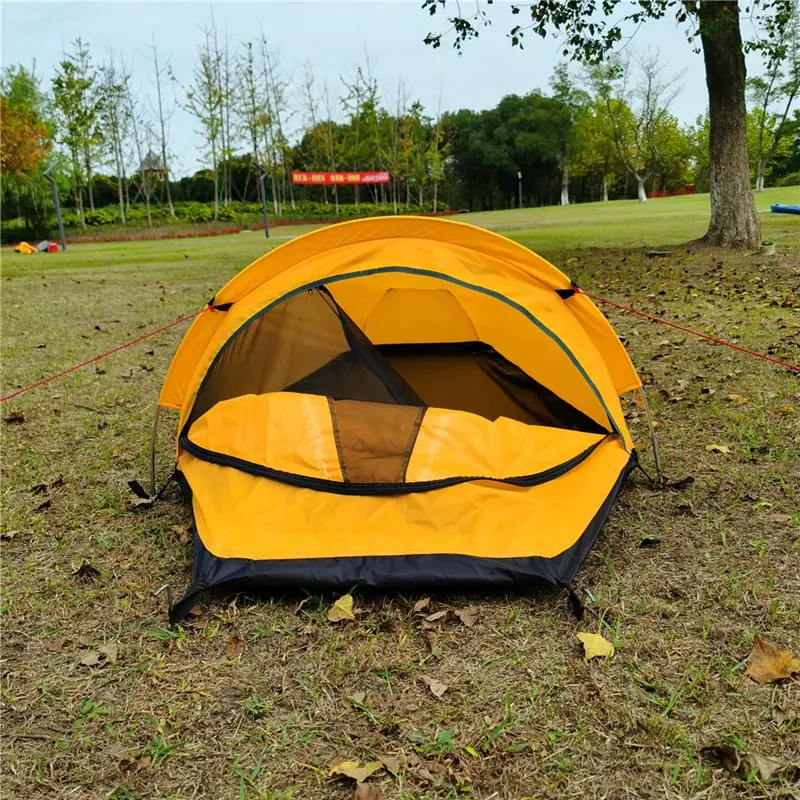 Customize Windproof Camping Hiking Single Tent Outdoor Portable Solid Color Backpack Tent