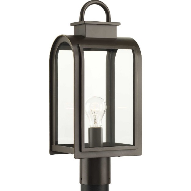 Progress Lighting Refuge 1 light Outdoor Oil Rubbed Bronze Post Lantern With Clear Glass Windows