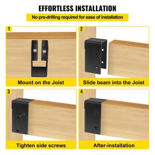 VEVOR Concealed Joist Hanger 2 in. x 4 in. Outdoor Accent Concealed Joist Bracket Pack of 24 Concealed Face Mount Joist Hanger LJJDZ2X424PCSQZK4V0