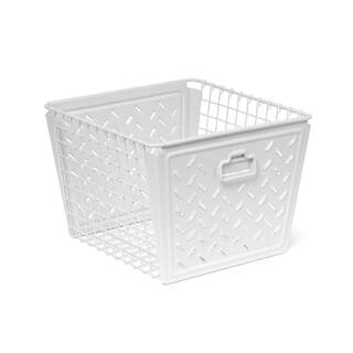 Spectrum 9 in. H x 12 in. W x 12.5 in. D White Steel Cube Storage Bin 84000