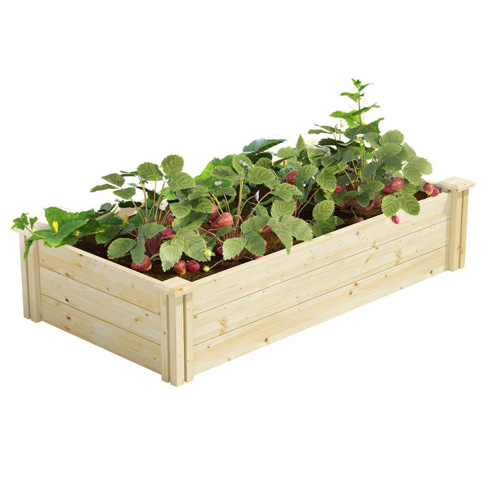 Greenes Fence 2 ft. x 4 ft. x 10.5 in. Original Pine Raised Garden Bed RCP24484T