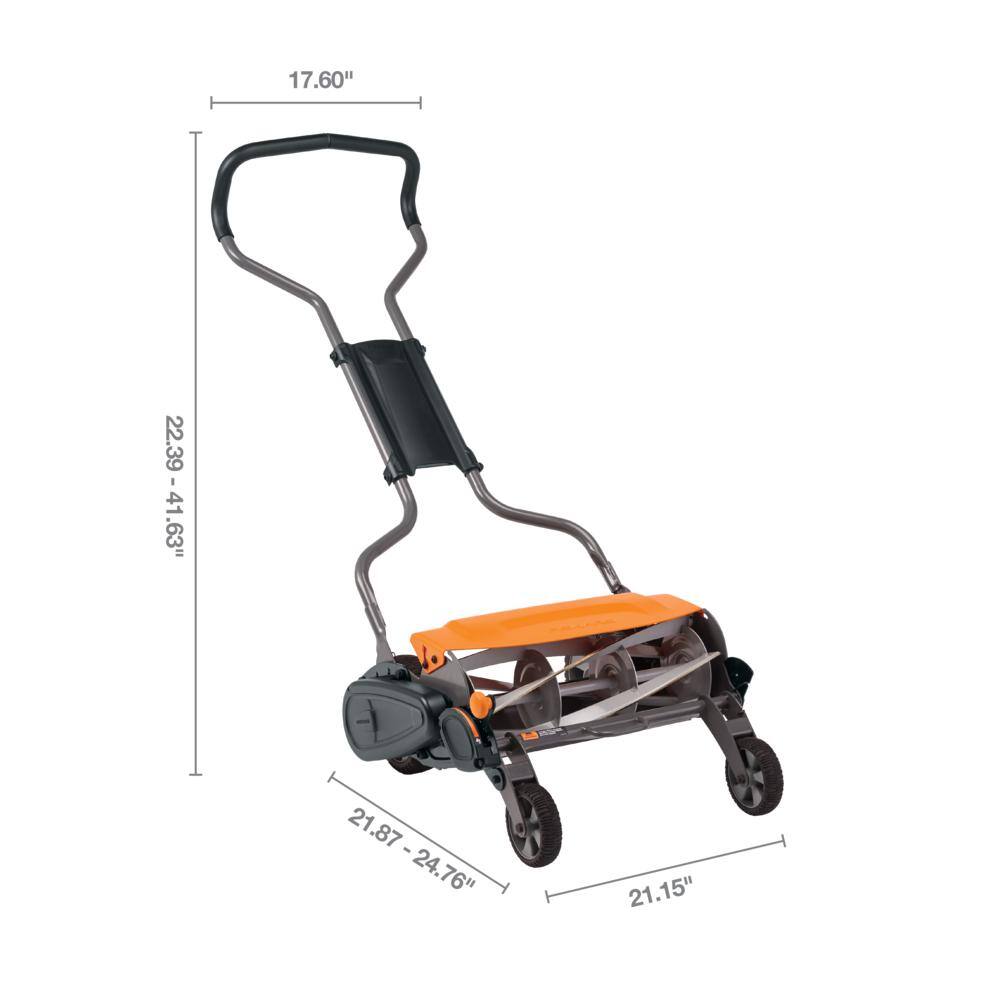 Fiskars StaySharp 18 in. Cut Manual Push Non Electric Walk Behind Reel Mower 362050-1002