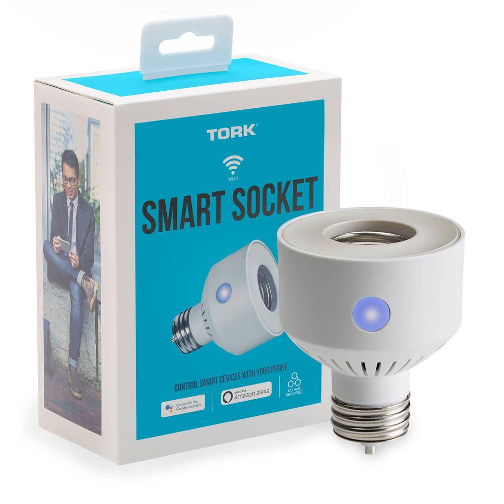 TORK Smart Socket Indoor Standard Wi-Fi Screw-Based Lighting Socket Works with Amazon Alexa and Google Assistant Remote WFIS1