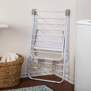 Honey Can Do 57 in. L x 37 in. H White Heavy-Duty Gullwing Portable Drying Rack DRY-08671