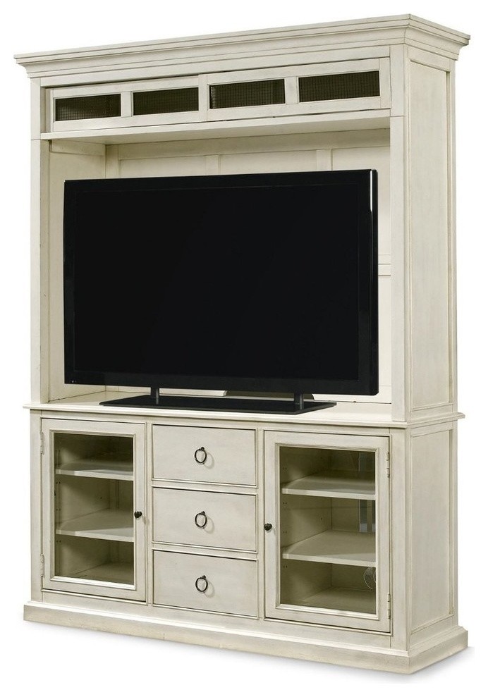 Summer Hill Entertainment Console With Deck  Cotton   Traditional   Entertainment Centers And Tv Stands   by Unlimited Furniture Group  Houzz