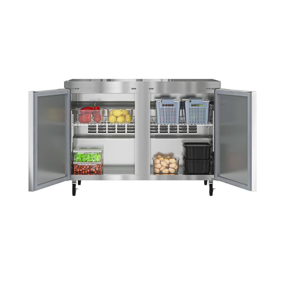 Koolmore 48 In. 12 cu. ft. Commercial Under the Counter Refrigerator KM-UCR-2DSS