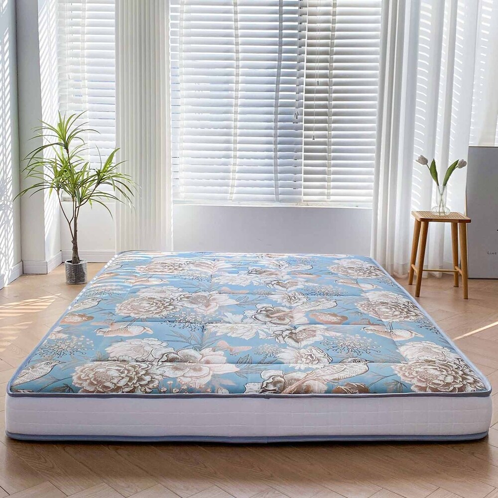 6 inch Floral Pattern Floor Bed Roll Up Futon Mattress