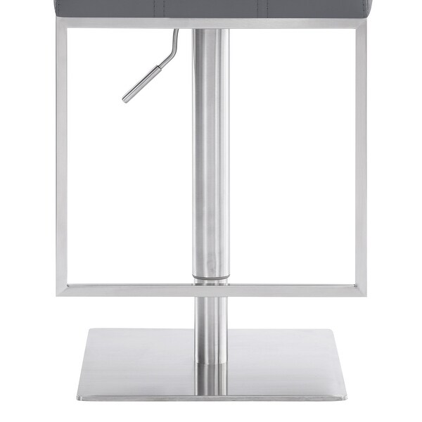 Michele Modern Faux Leather and Metal Adjustable Barstool