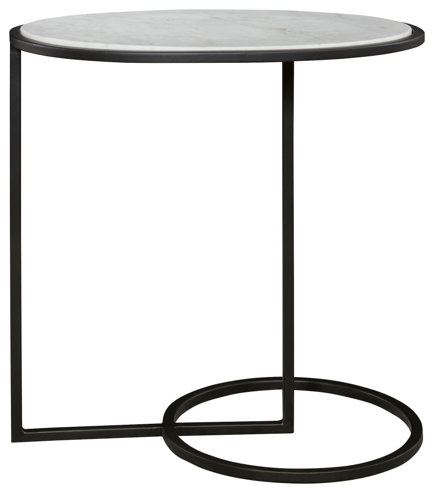 Uttermost Twofold White Marble Accent Table   Transitional   Side Tables And End Tables   by Uttermost  Houzz